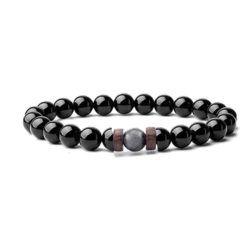 Volcanic Rock Wooden Beads Stone Bracelet
