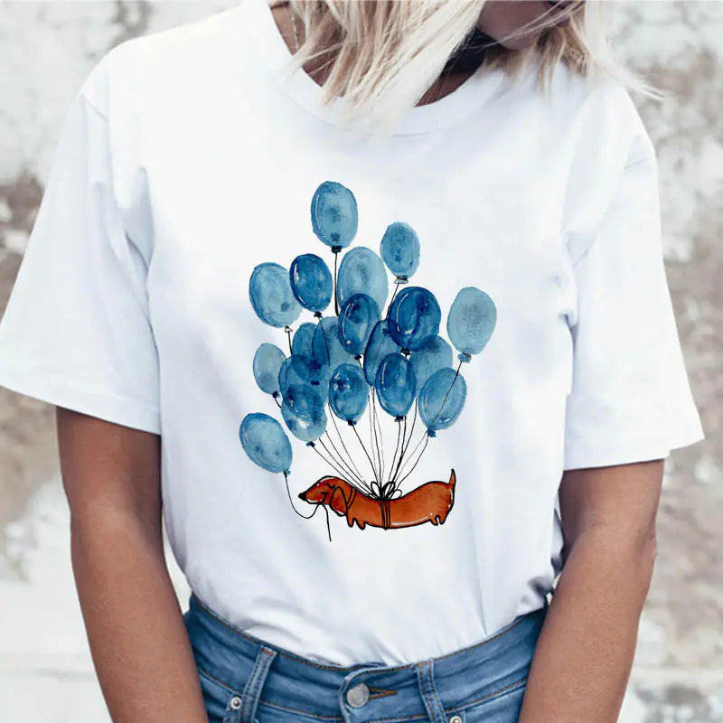 Women's Summer 2020 Fashion Cartoon Print T-Shirt