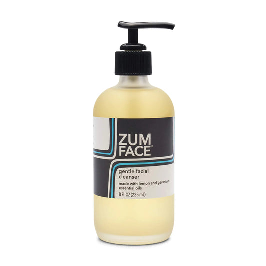 Indigo Wild Zum Face Gentle Facial Cleanser - Natural Skincare Product - Moisturizing Face Care with Coconut Oil Olive Oil & Jojoba Oil - Lemon & Geranium Scent - 8 fl oz