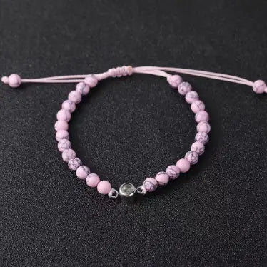 Turquoise Bracelet with 100 Languages Projection