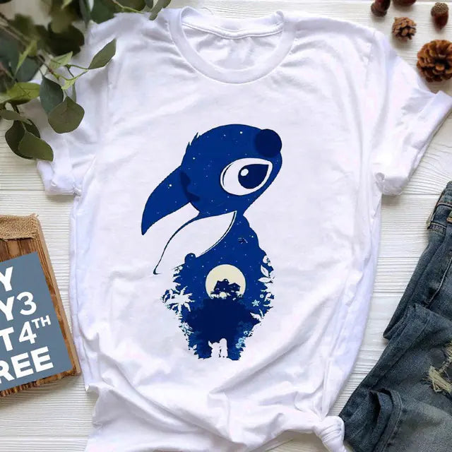 Summer 2020 Women's T-shirt with Stitch Print Design