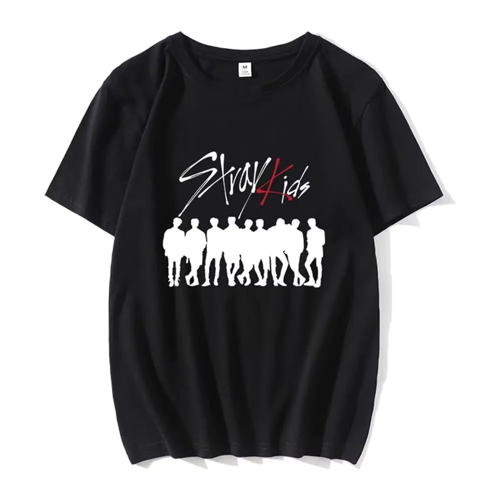 KPOP Straykids Tshirt Bangchan Jisung Felix Hyunjin Tee Stray Kids Merch Tops for Women Men