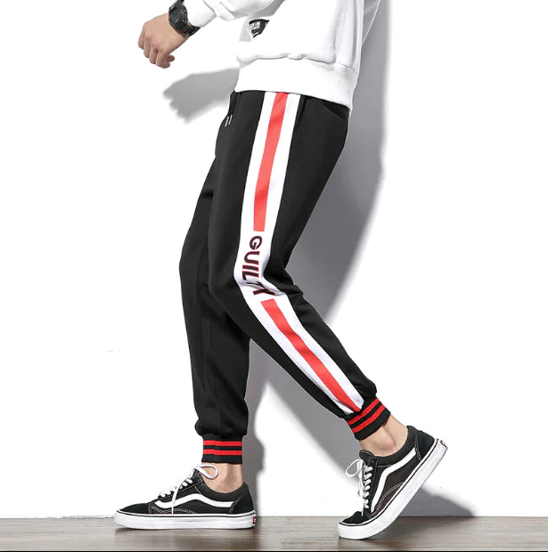 Color Block Lettered Harem Jogger Pants