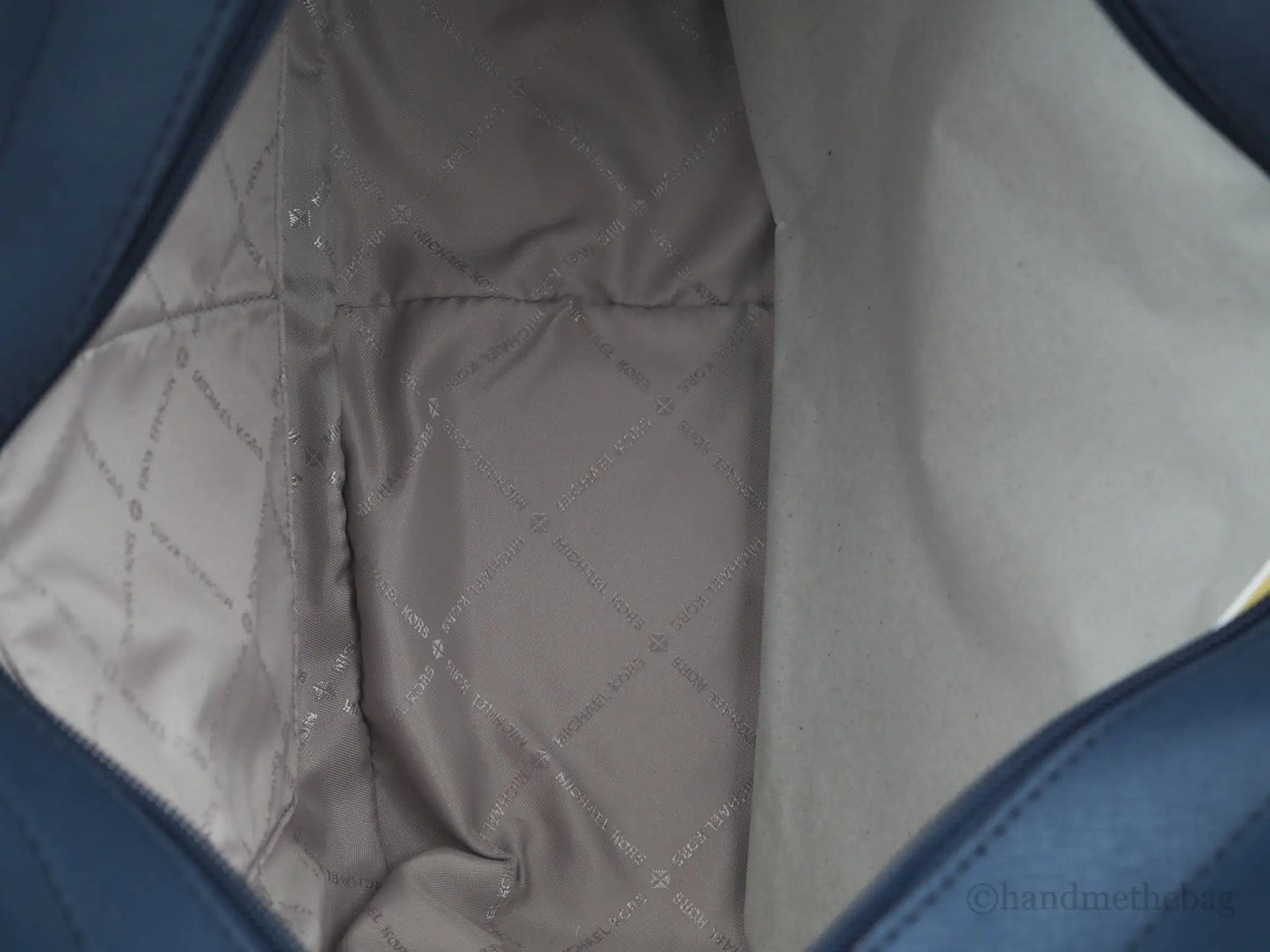 Michael Kors Jet Set Large Navy Saffiano X Cross Chain Shoulder Tote Hand Bag