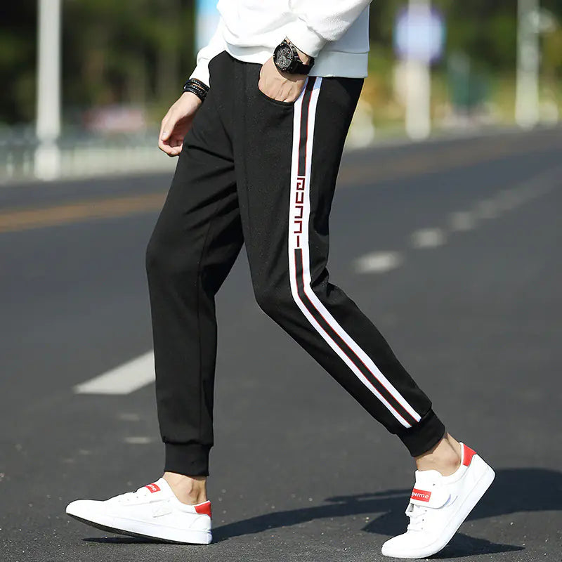 Color Block Lettered Harem Jogger Pants