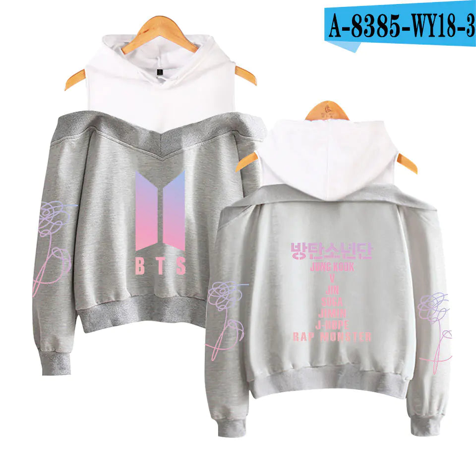 BTS New Album Hoodie with Shoulder Cutouts