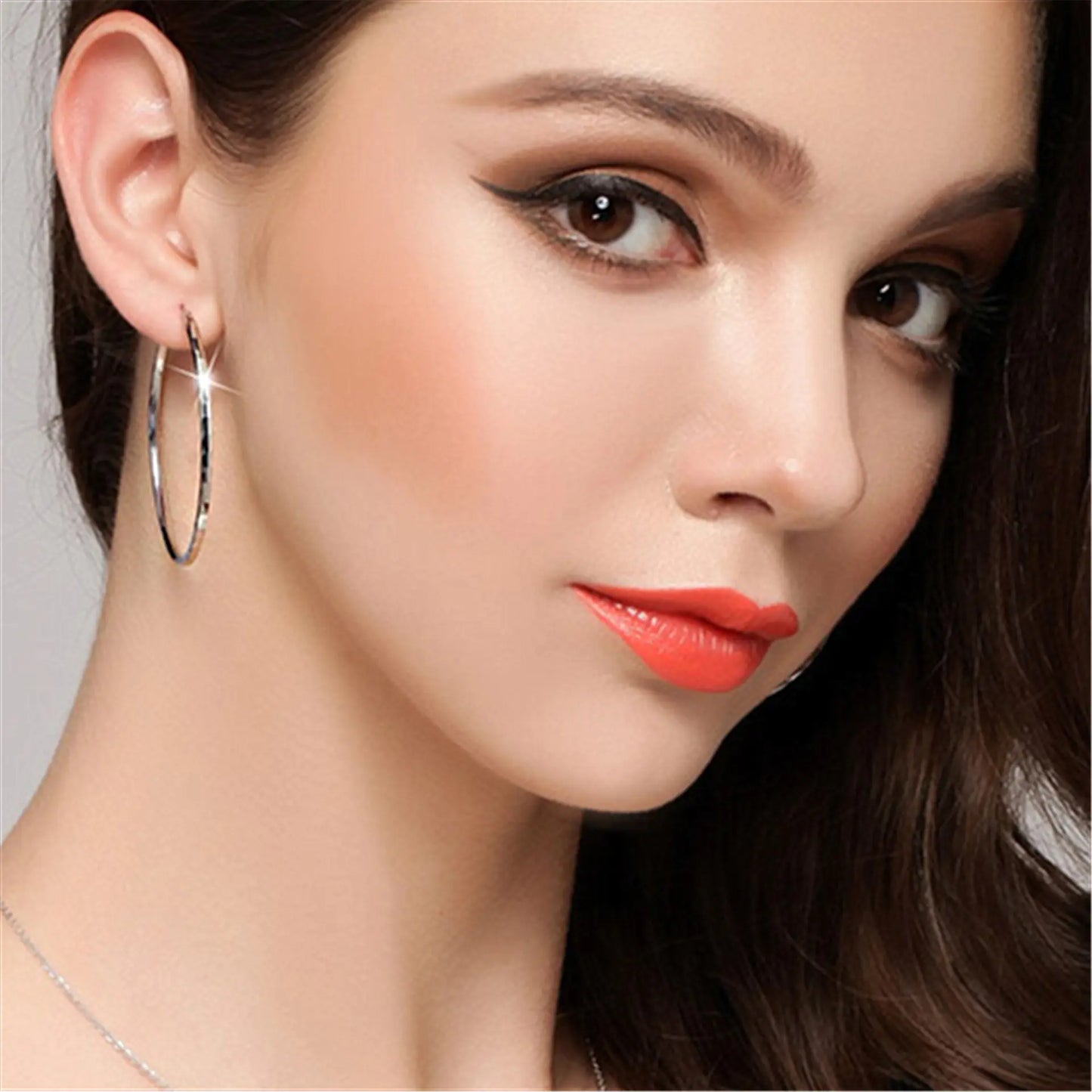 Stylish 925 Silver Hoop Earrings for Women