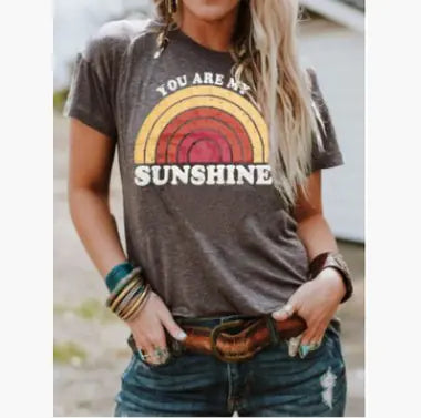 You Are My Sunshine Rainbow Crew Neck T-Shirt