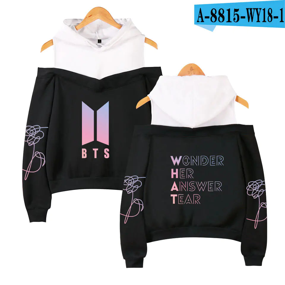 BTS New Album Hoodie with Shoulder Cutouts