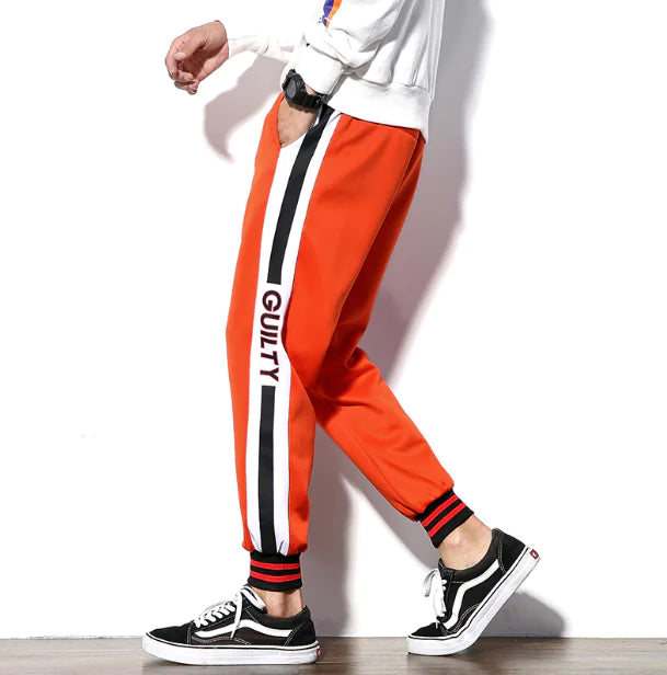 Color Block Lettered Harem Jogger Pants