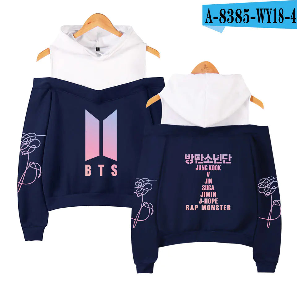 BTS New Album Hoodie with Shoulder Cutouts