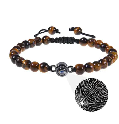 Turquoise Bracelet with 100 Languages Projection