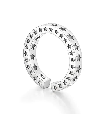 Chiba 925 Thai Silver Vintage Star Totem Ring for Couples