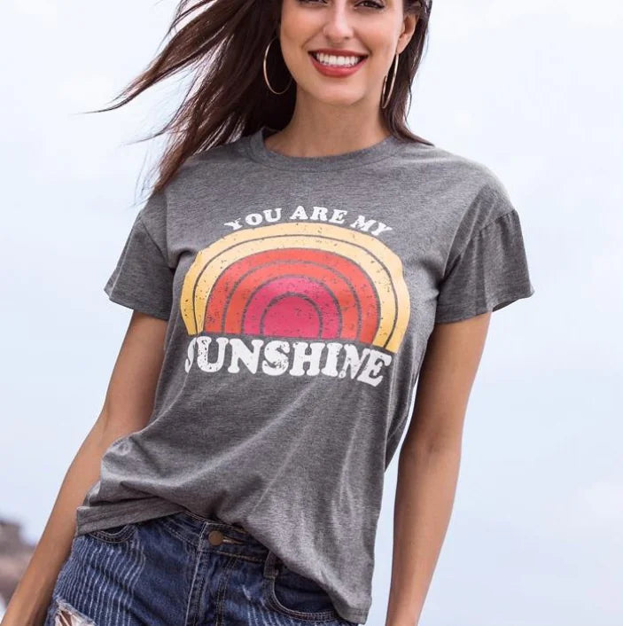 You Are My Sunshine Rainbow Crew Neck T-Shirt