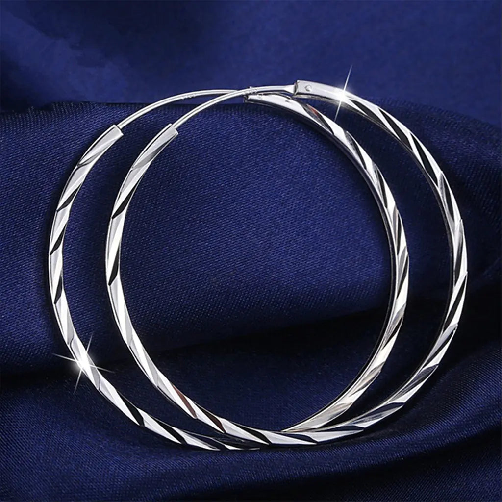 Stylish 925 Silver Hoop Earrings for Women