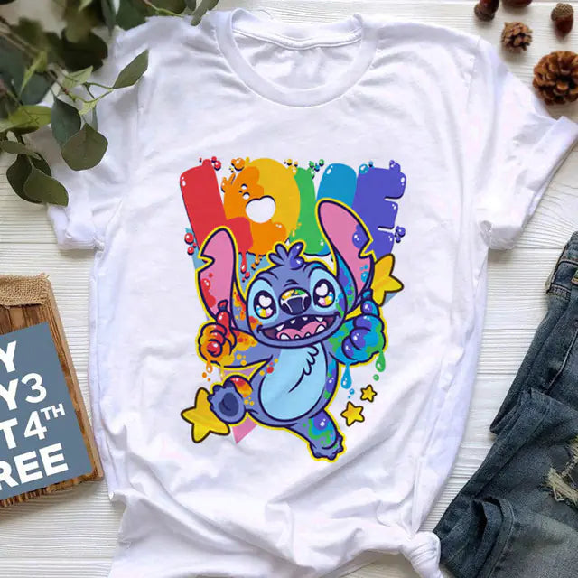 Summer 2020 Women's T-shirt with Stitch Print Design