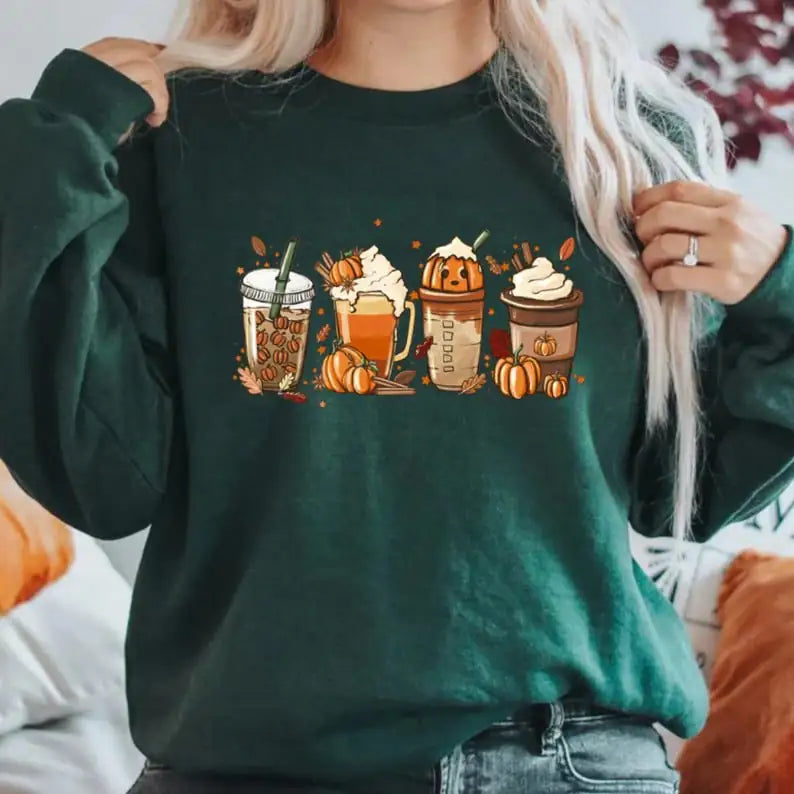 Pumpkin Spice Pullover Long Sleeve Sweater for Fall/Winter