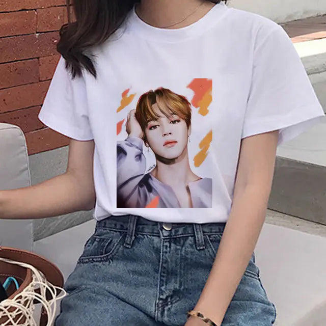 2020 Summer Women's T-Shirt with Boy Print Design