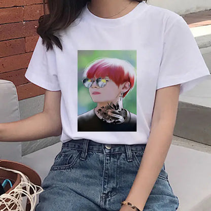 2020 Summer Women's T-Shirt with Boy Print Design