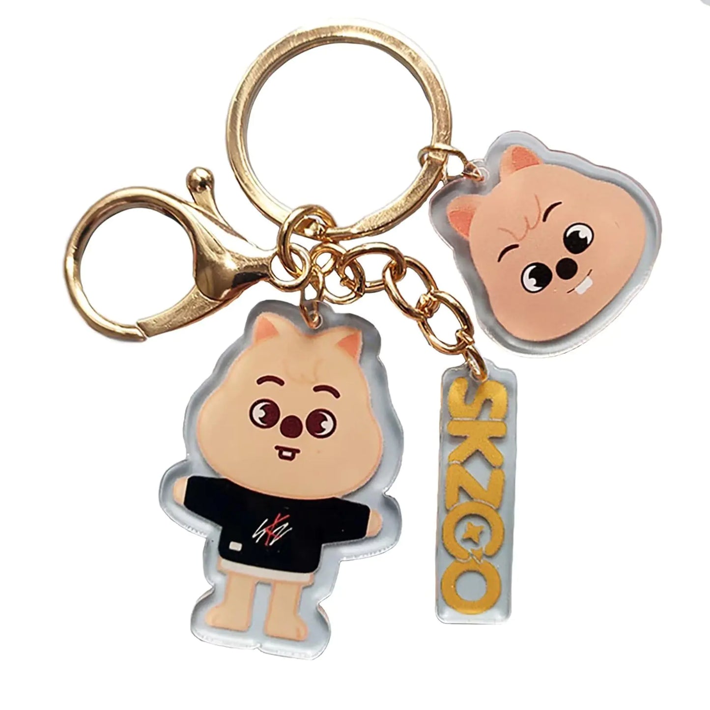 SXTQFDC Kpop MerchandiseSkzoo Keychain Felix Hyunjin Bag Ornaments Accessories Key Ring