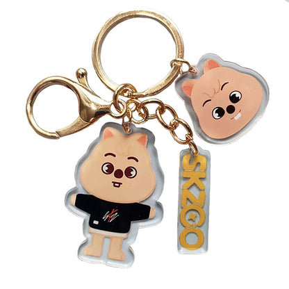 SXTQFDC Kpop MerchandiseSkzoo Keychain Felix Hyunjin Bag Ornaments Accessories Key Ring