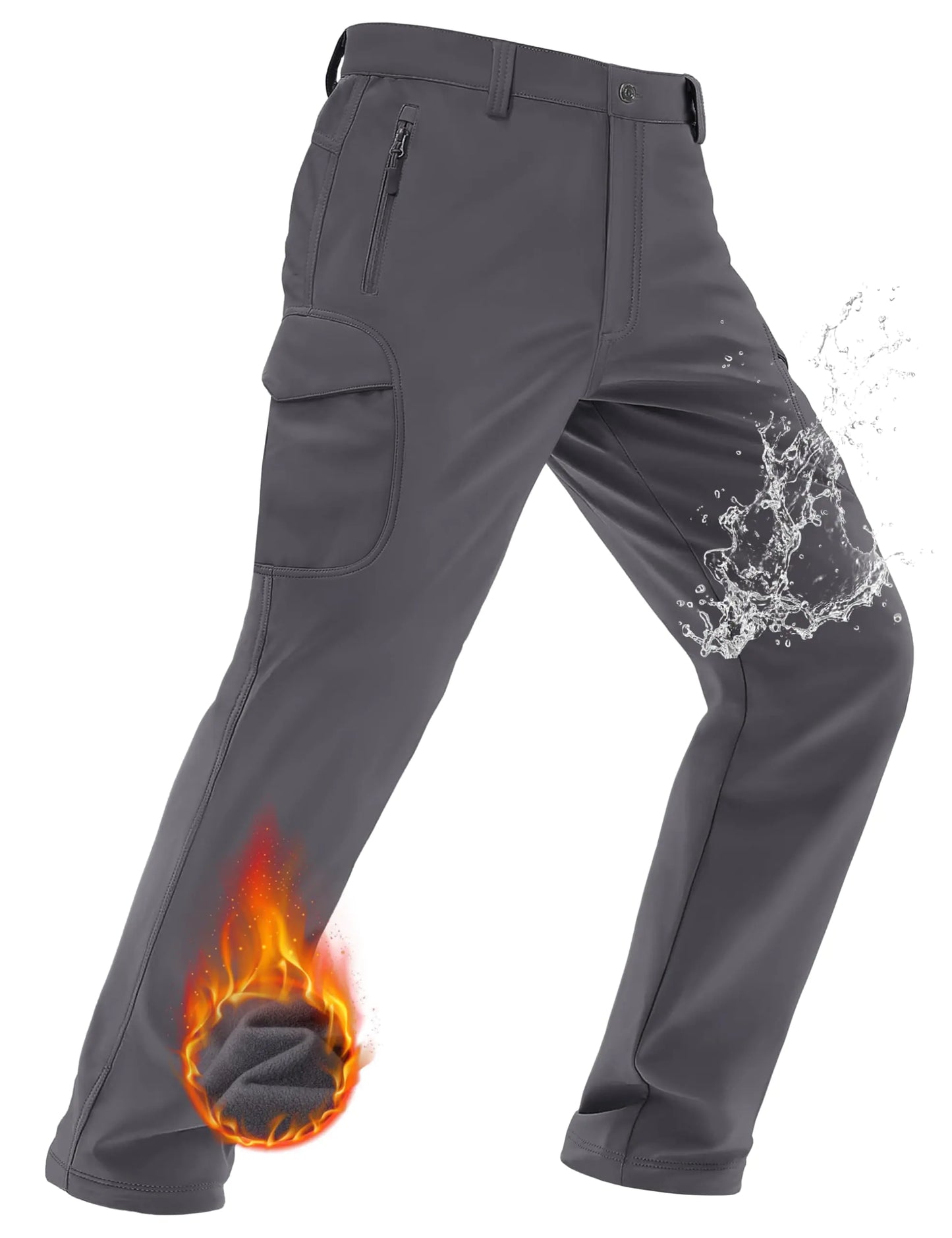 MAGCOMSEN Snowboard Pants Men Work Pants for Men Tactical Pants for Men Camping Pants Skiing Pants Softshell Pants Waterproof Pants Snow Pants Gray