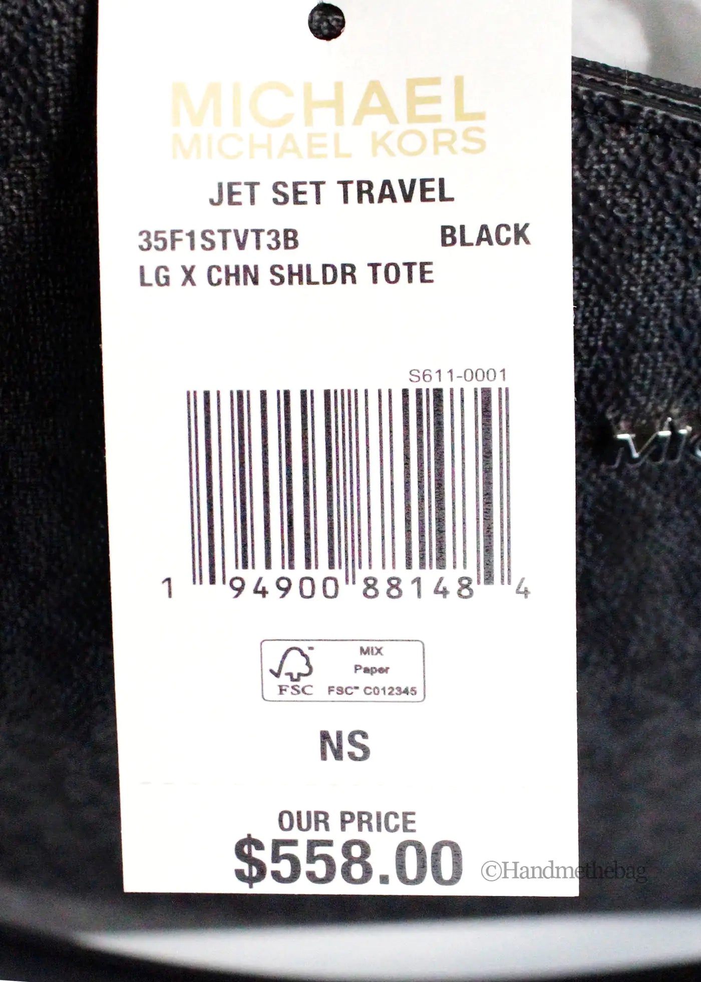 Michael Kors Jet Set Black Signature X Cross Chain Tote