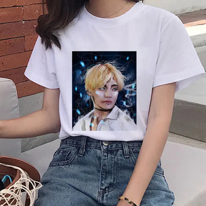 2020 Summer Women's T-Shirt with Boy Print Design