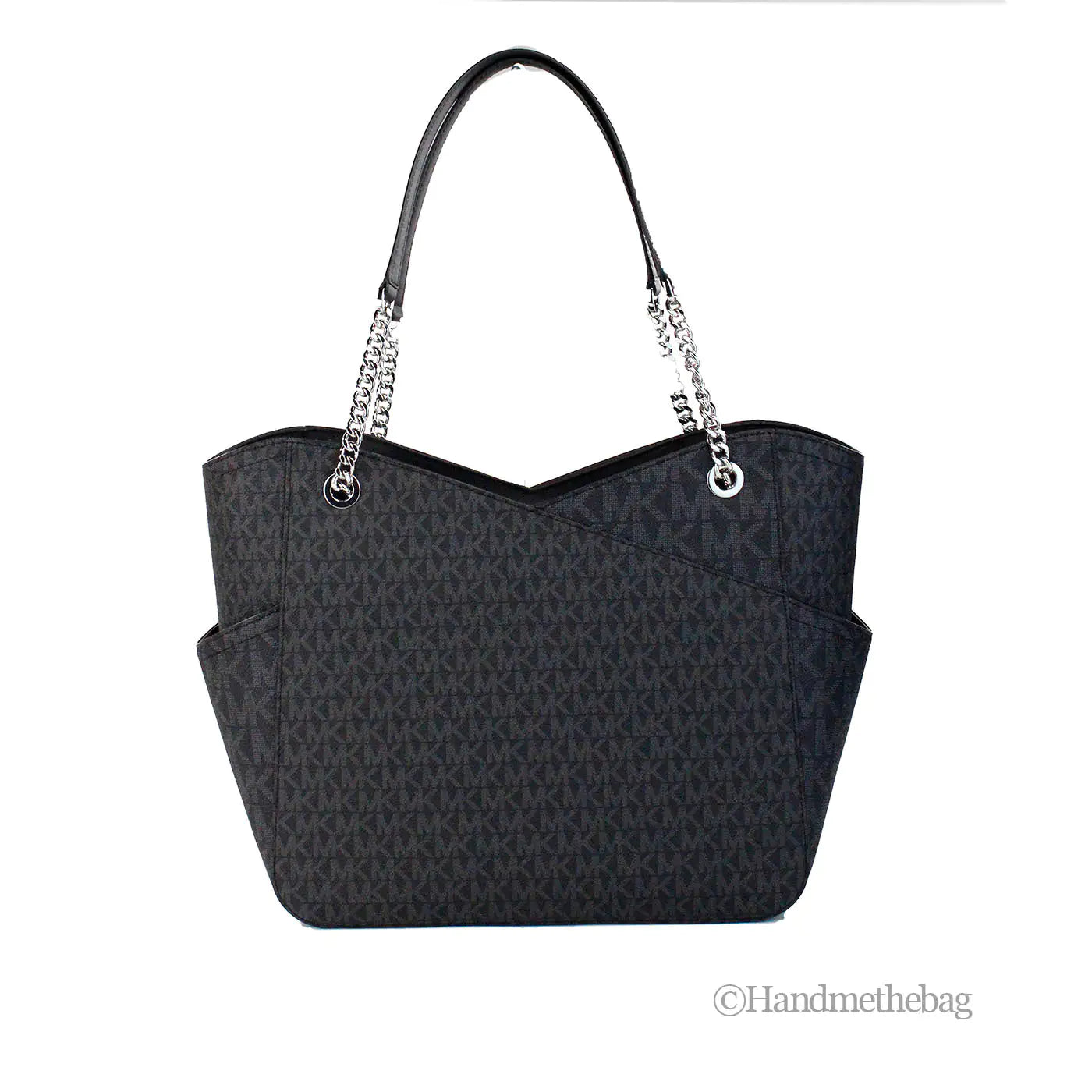 Michael Kors Jet Set Black Signature X Cross Chain Tote