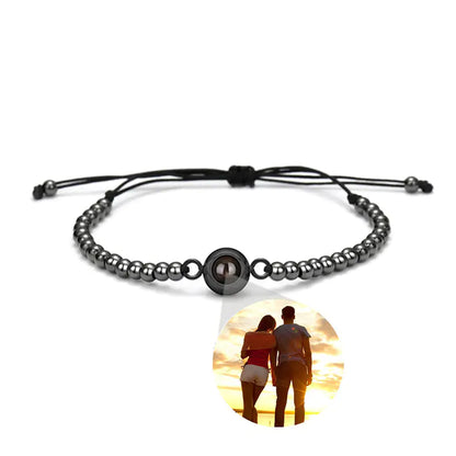 Couple Bracelet with Circular Projection in 100 Languages