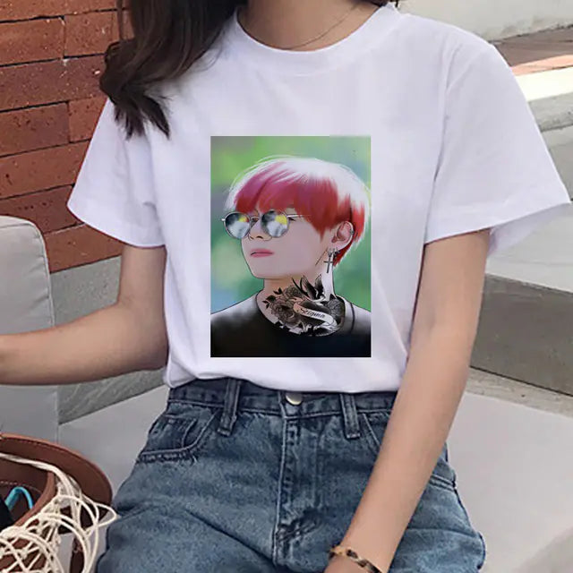 2020 Summer Women's T-Shirt with Boy Print Design