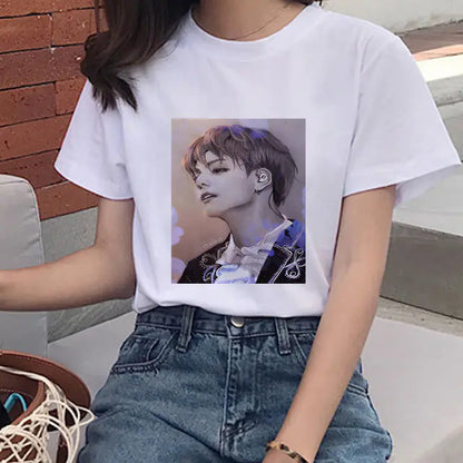 2020 Summer Women's T-Shirt with Boy Print Design