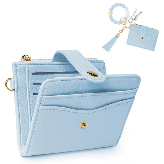 KNGITRYI Small Wallets Woman with Wristlet Keychain Wallet Women RFID Wristlet Wallets for Women Key Chain Wallet