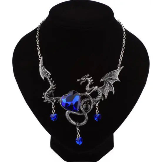 "Necklace with Dragon Gemstone Design"