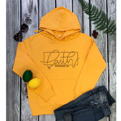 Women's Alphabet Hooded Sweatshirt with Pockets