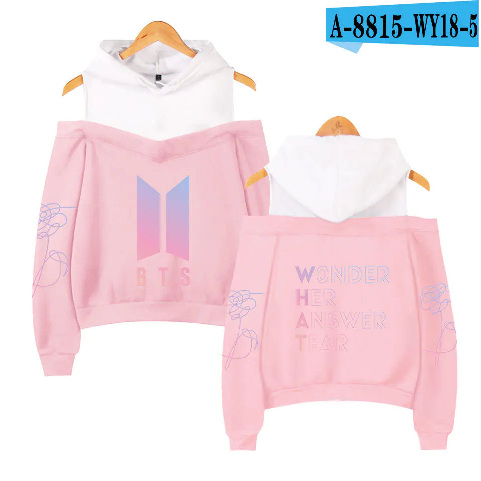 BTS New Album Hoodie with Shoulder Cutouts