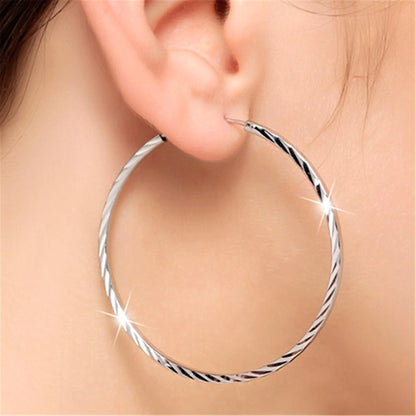 Stylish 925 Silver Hoop Earrings for Women