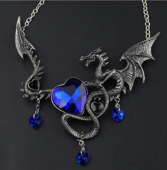 "Necklace with Dragon Gemstone Design"