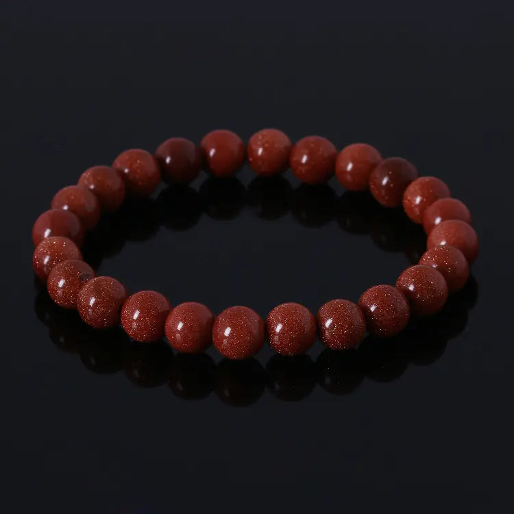 Elastic Beaded Bracelet with Natural Tiger Eye Stones