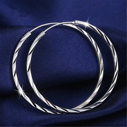 Stylish 925 Silver Hoop Earrings for Women