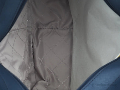 Michael Kors Jet Set Large Navy Saffiano X Cross Chain Shoulder Tote Hand Bag