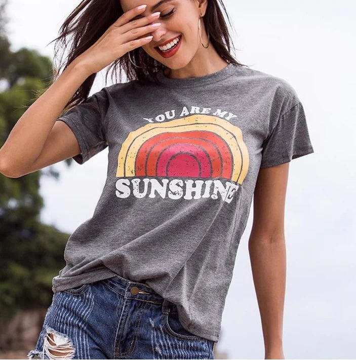 You Are My Sunshine Rainbow Crew Neck T-Shirt
