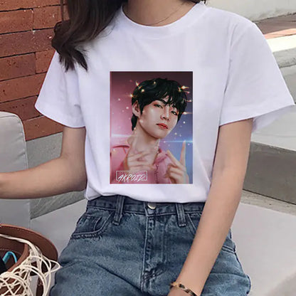 2020 Summer Women's T-Shirt with Boy Print Design
