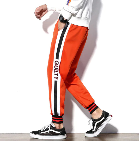 Color Block Lettered Harem Jogger Pants