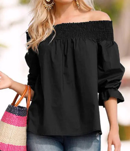 Off-Shoulder Top with Bow, Sexy T-Shirt