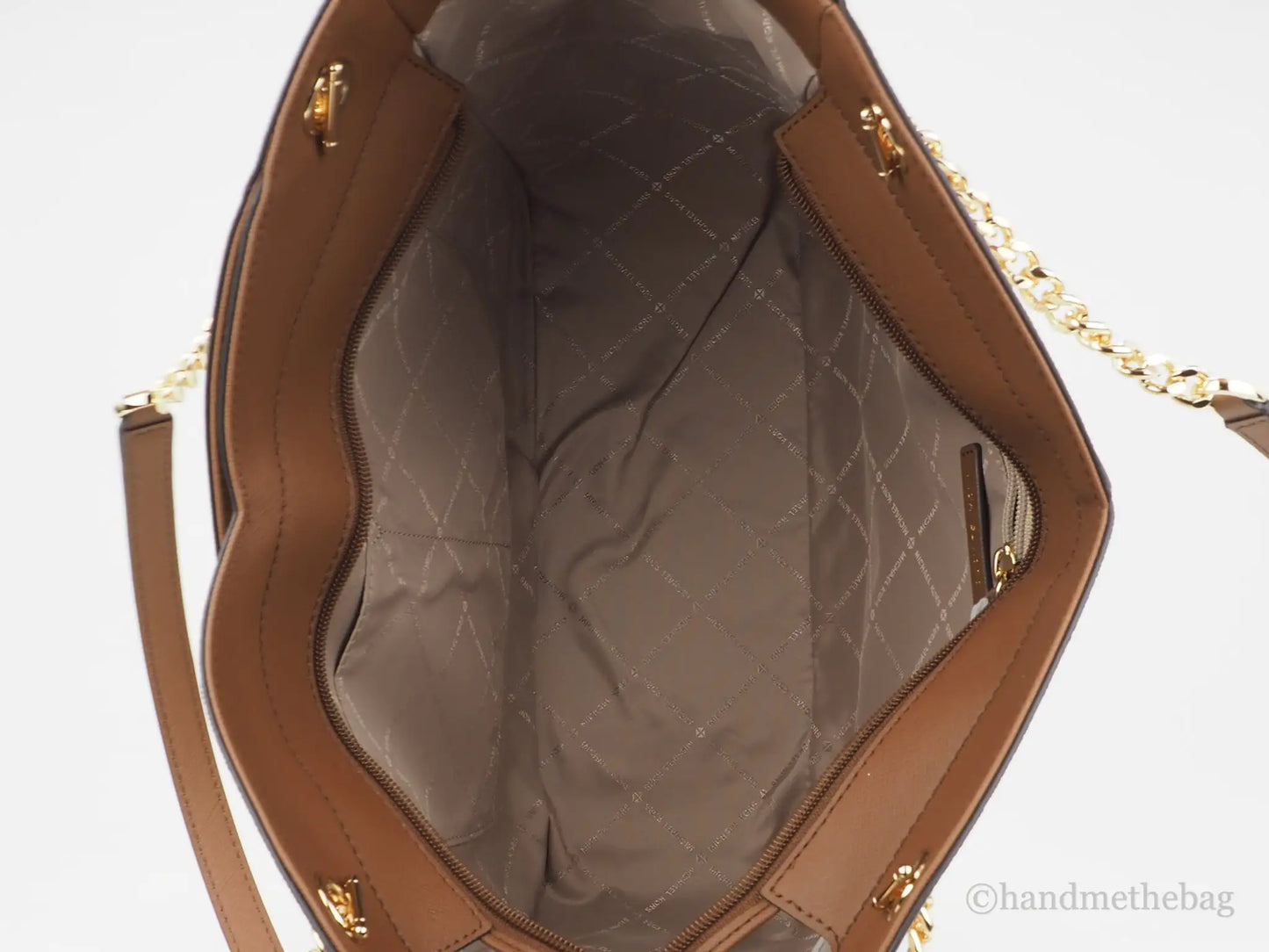 Michael Kors Jet Set Vanilla Signature X Cross Chain Tote