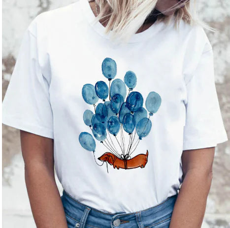 Women's Summer 2020 Fashion Cartoon Print T-Shirt