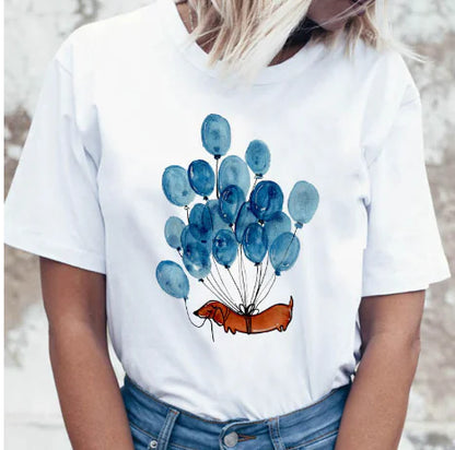 Women's Summer 2020 Fashion Cartoon Print T-Shirt