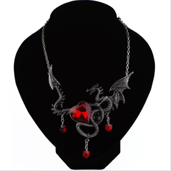 "Necklace with Dragon Gemstone Design"