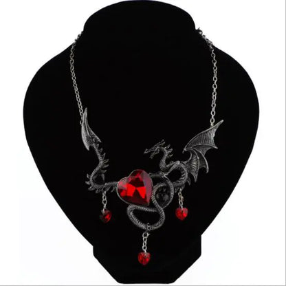 "Necklace with Dragon Gemstone Design"